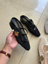 Lace Gauze Slip On Mules